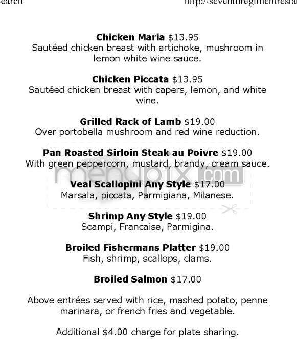 7th Regiment - New York, NY menu_pic