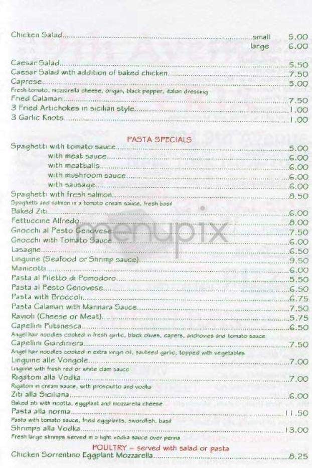 9th Avenue Pizzeria - New York, NY menu_pic