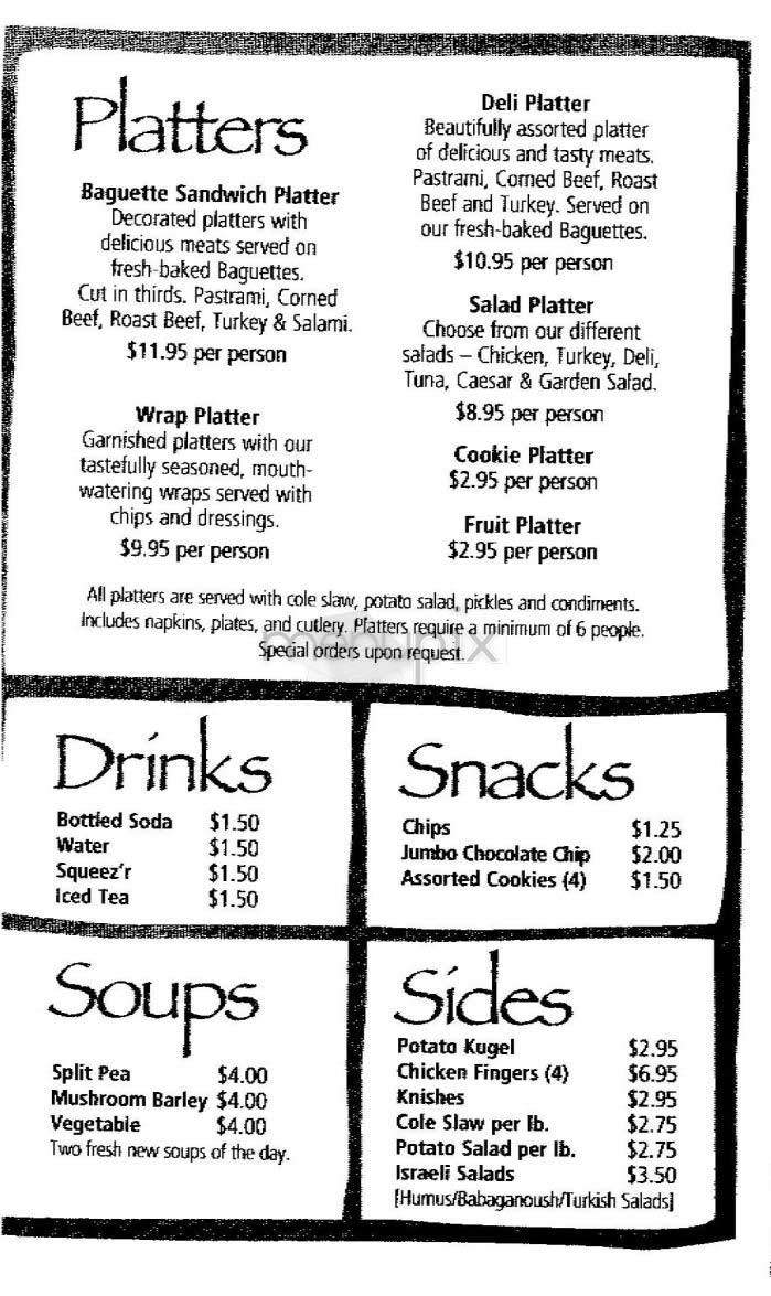 A Baguette Bar - New York, NY menu_pic