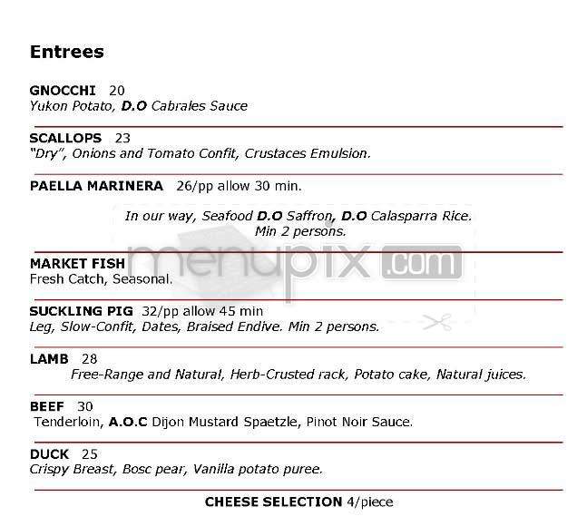 AOC Bedford - New York, NY menu_pic