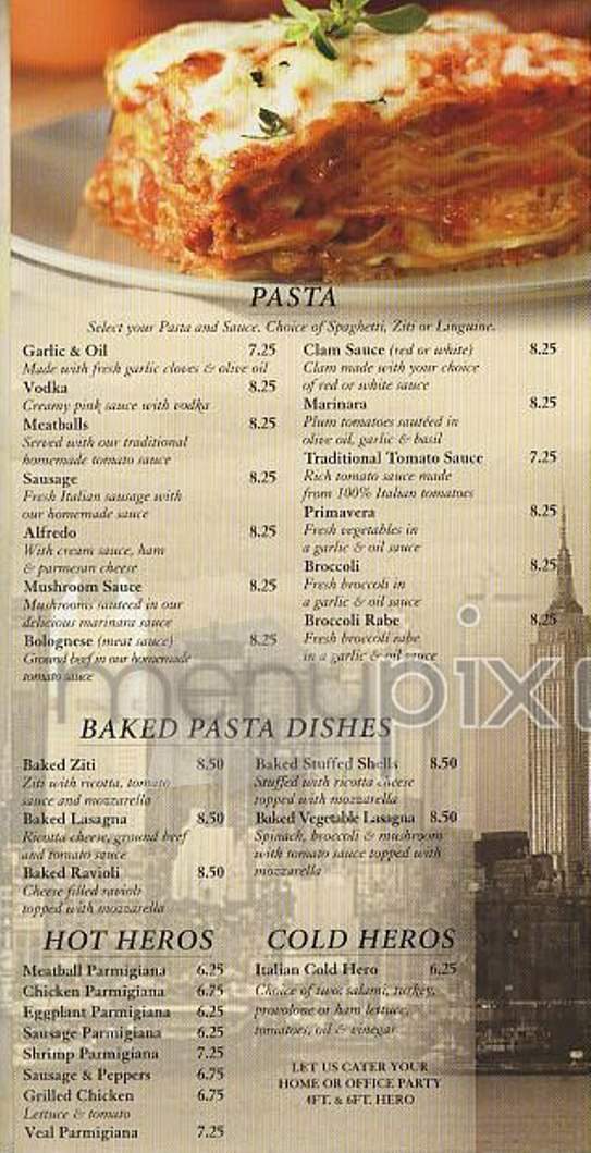 Abitino's Pizzeria - New York, NY menu_pic