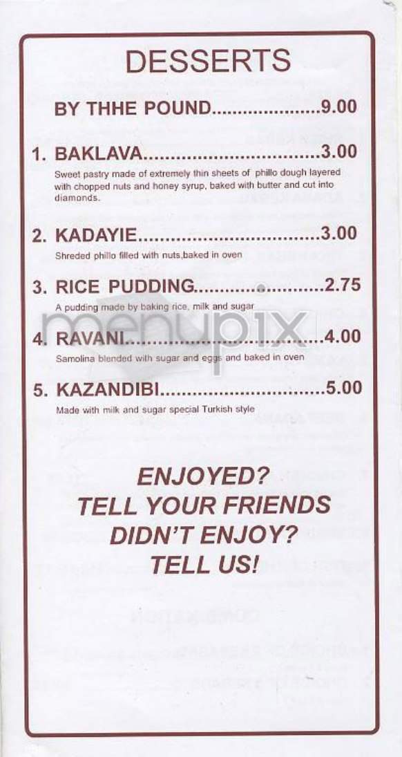 Al-Baraka Mediterranian - New York, NY menu_pic
