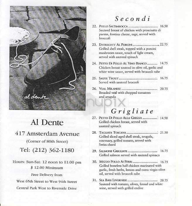 Al Dente - Los Angeles, CA menu_pic