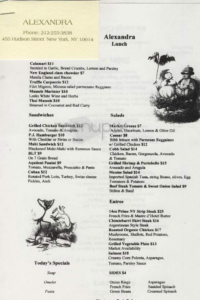 Alexandra - New York, NY menu_pic