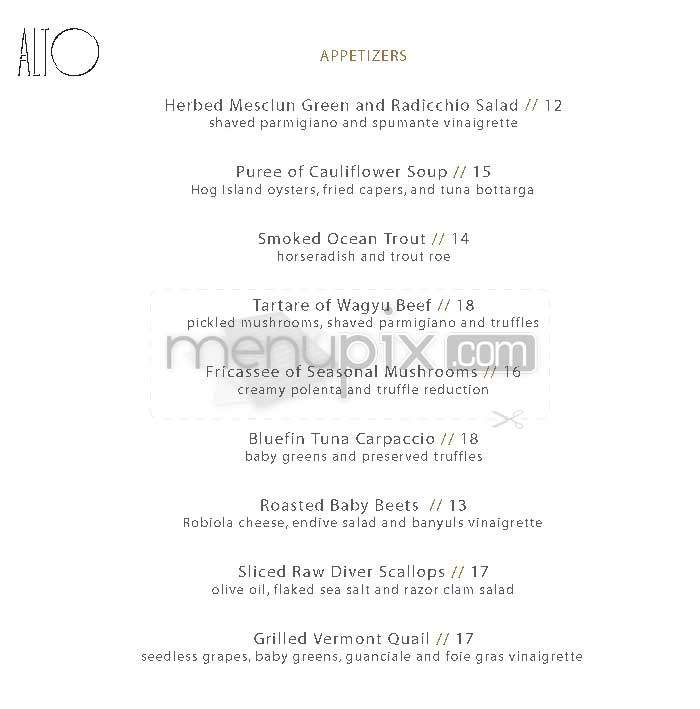 Alto - New York, NY menu_pic