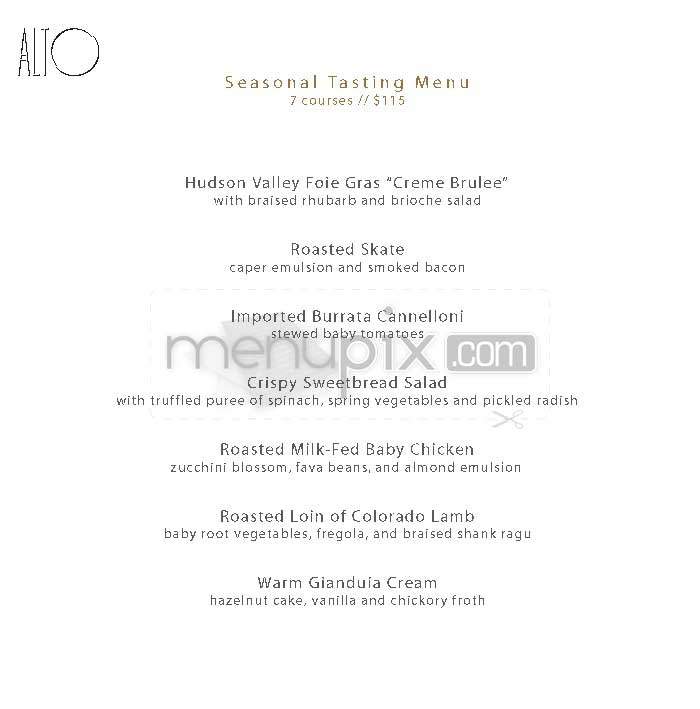 Alto - New York, NY menu_pic