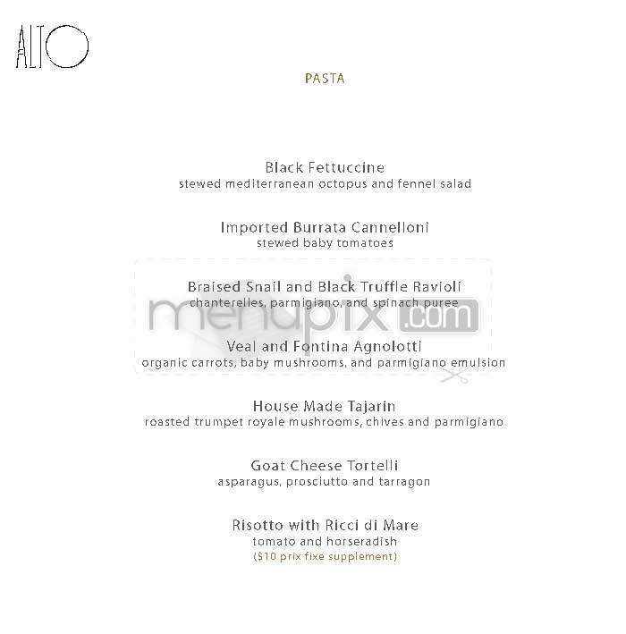 Alto - New York, NY menu_pic