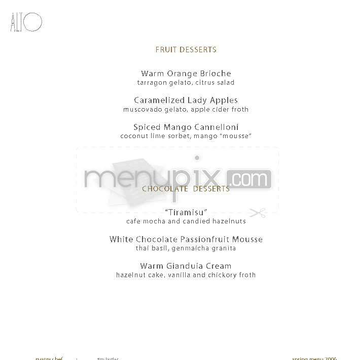Alto - New York, NY menu_pic