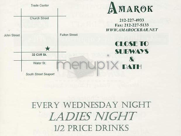 Amarok Bar & Grill - New York, NY menu_pic