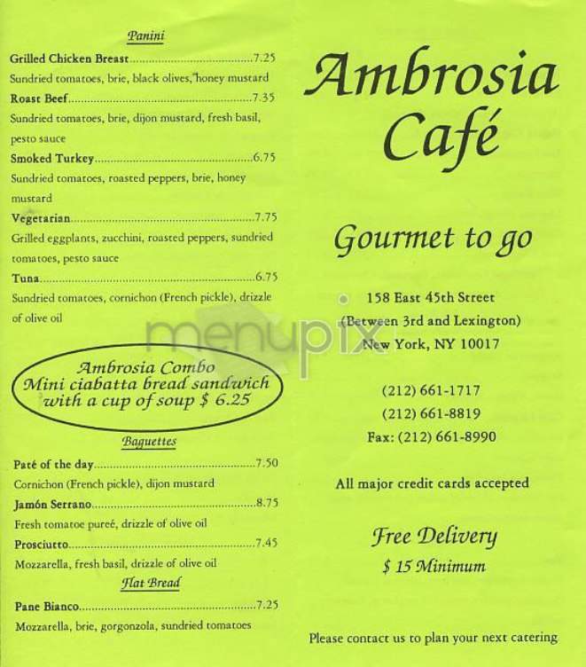/300097/Ambrosia-Cafe-New-York-NY - New York, NY