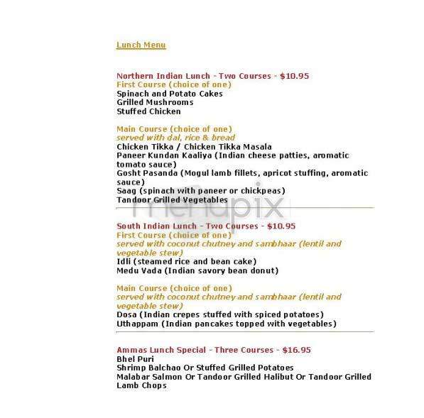 Amma - New York, NY menu_pic
