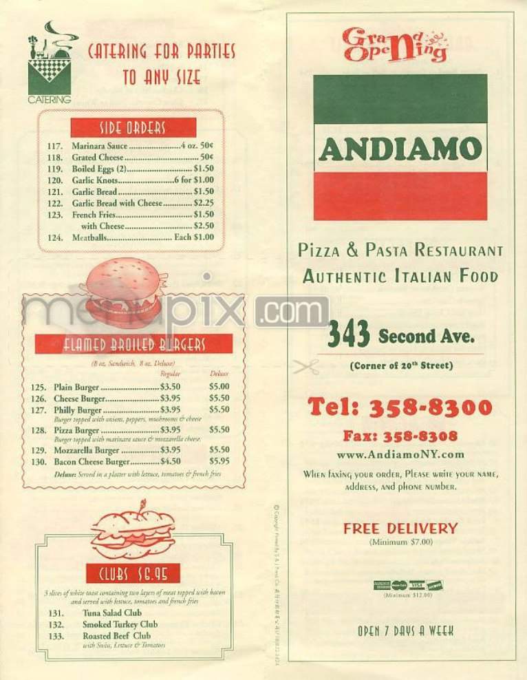 Andiamo - Mystic, CT menu_pic