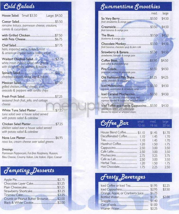 Andrew's Coffee Shop - New York, NY menu_pic
