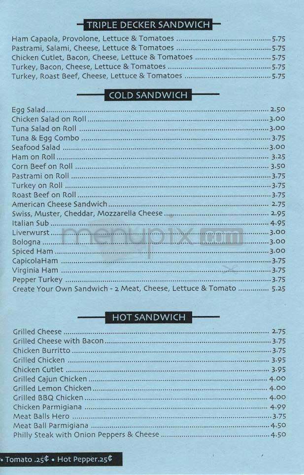 Andy's Deli - New York, NY menu_pic