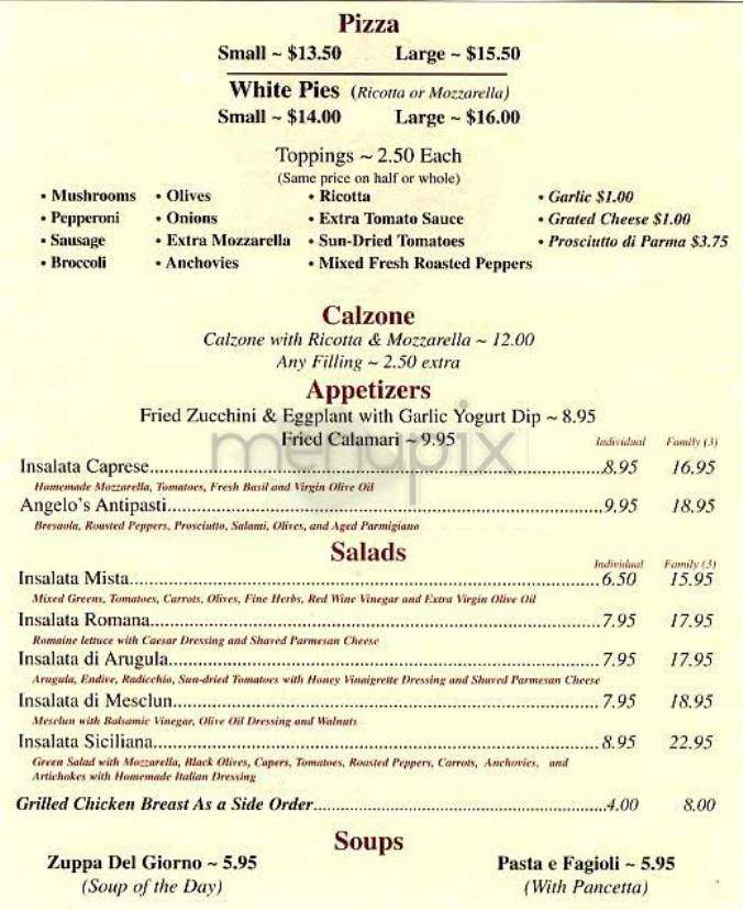 Angelo's Pizza - New York, NY menu_pic