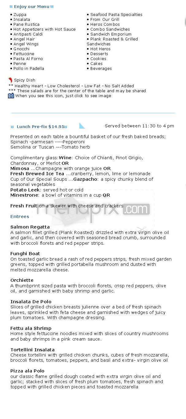 Angel's Ristorante - New York, NY menu_pic