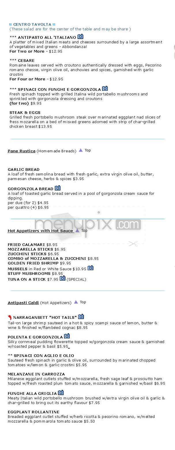 Angel's Ristorante - New York, NY menu_pic