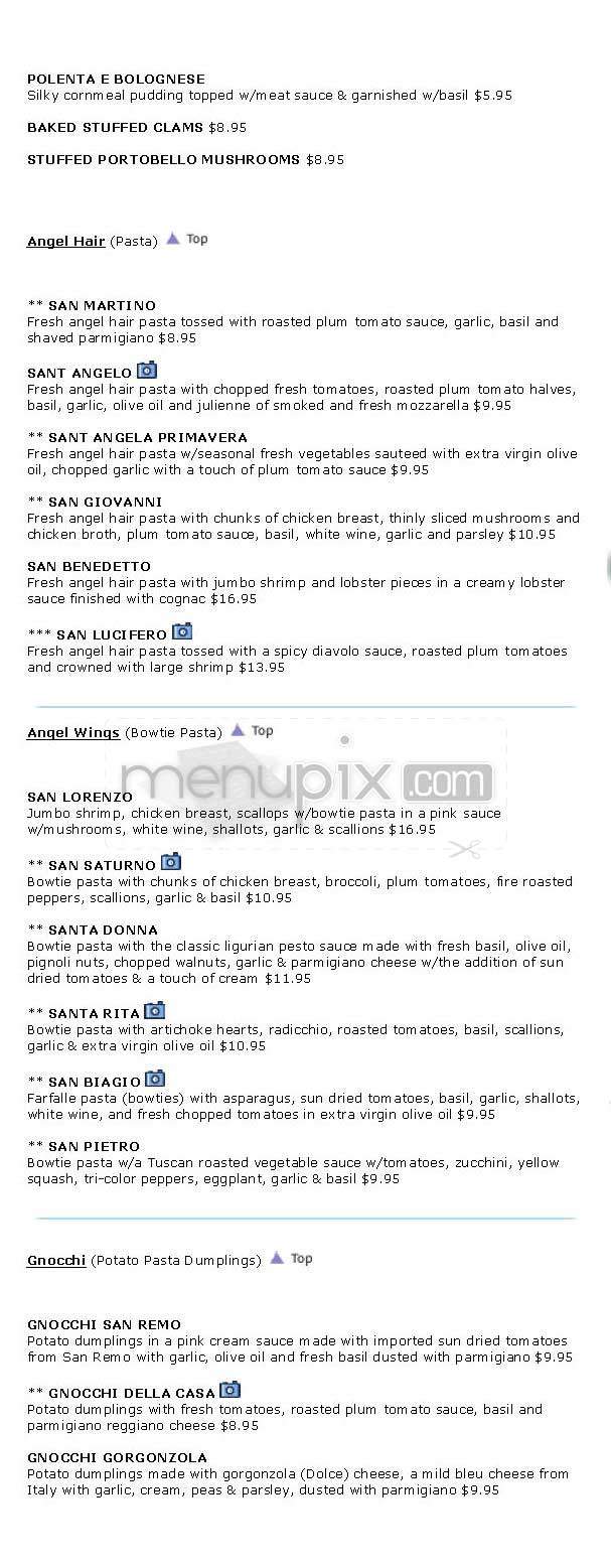Angel's Ristorante - New York, NY menu_pic