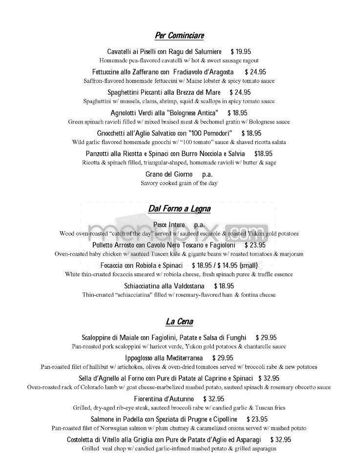 Arezzo Ristorante - New York, NY menu_pic