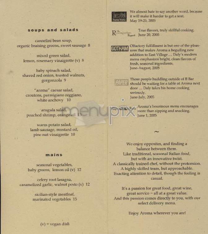 Aroma - Cypress, TX menu_pic