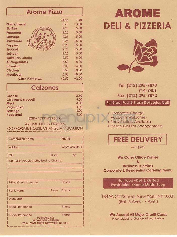 Arome - New York, NY menu_pic