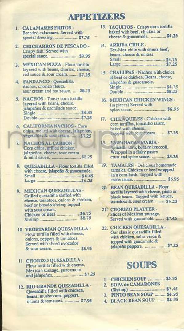 Arriba Arriba East Side - New York, NY menu_pic