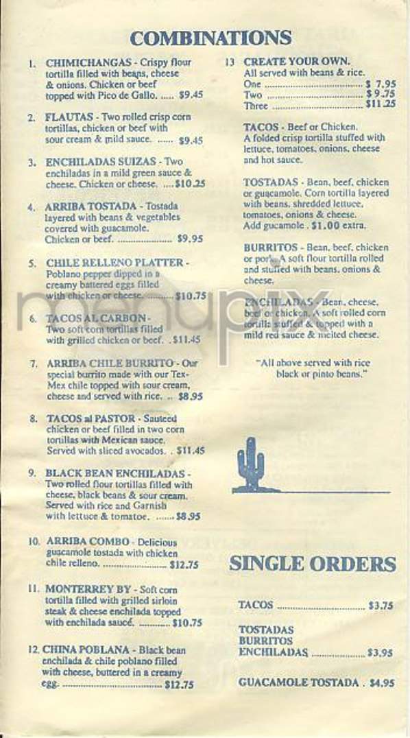 Arriba Arriba East Side - New York, NY menu_pic