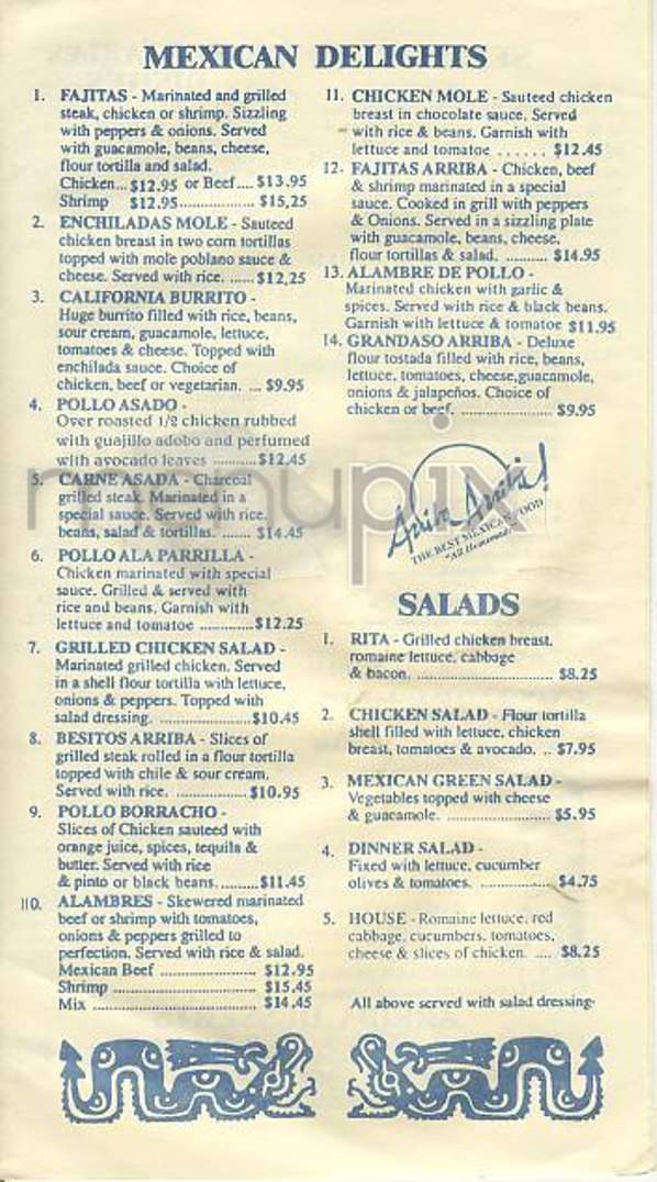 Arriba Arriba East Side - New York, NY menu_pic