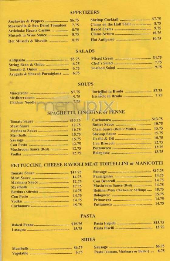 Arturo's - New York, NY menu_pic