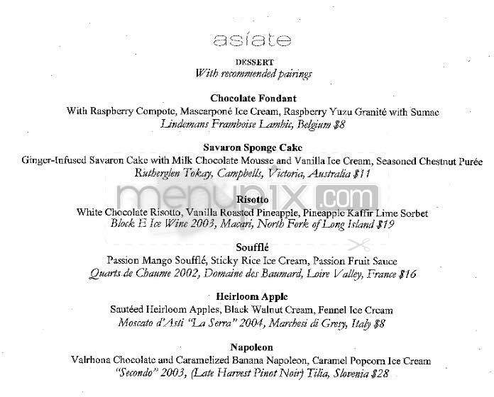 Asiate - New York, NY menu_pic
