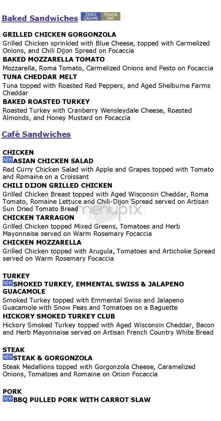Au Bon Pain - New York, NY menu_pic