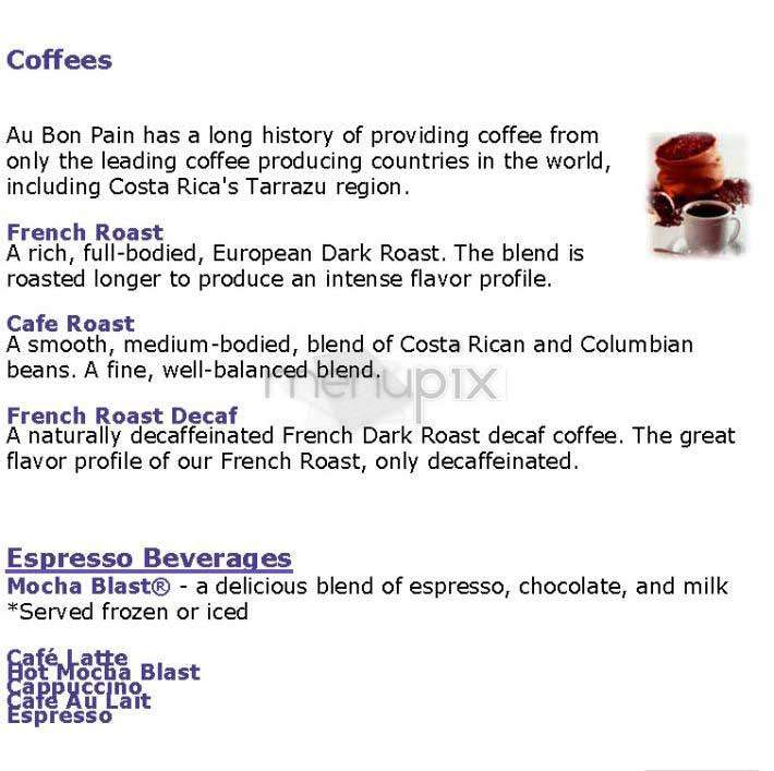 Au Bon Pain - New York, NY menu_pic