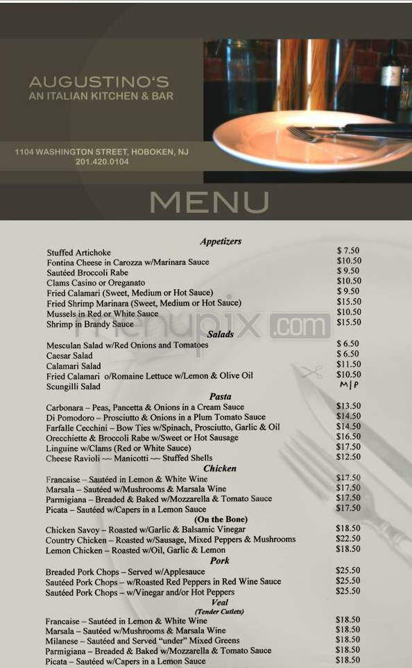 Augustino's Restaurant - Hoboken, NJ menu_pic