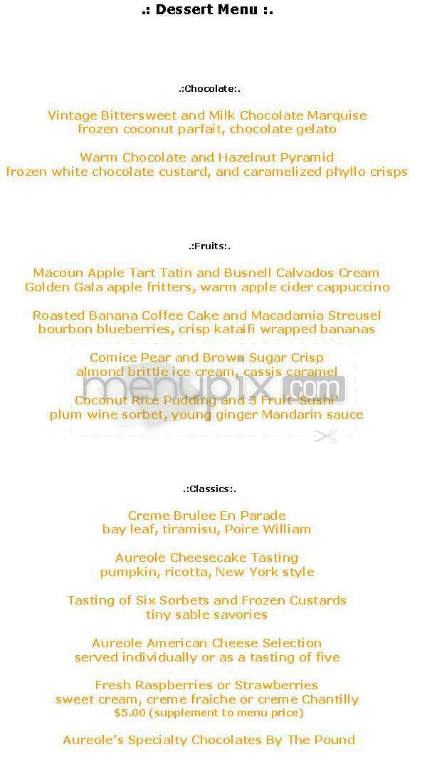 Aureole - New York, NY menu_pic