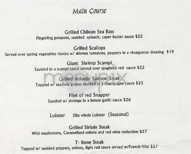 Avalon Bar & Grill - New York, NY menu_pic
