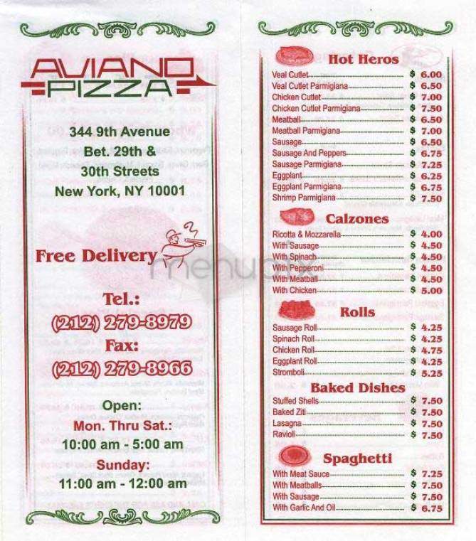 /300170/Aviano-Pizza-New-York-NY - New York, NY