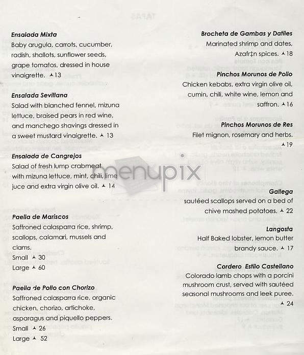 Azafran - New York, NY menu_pic