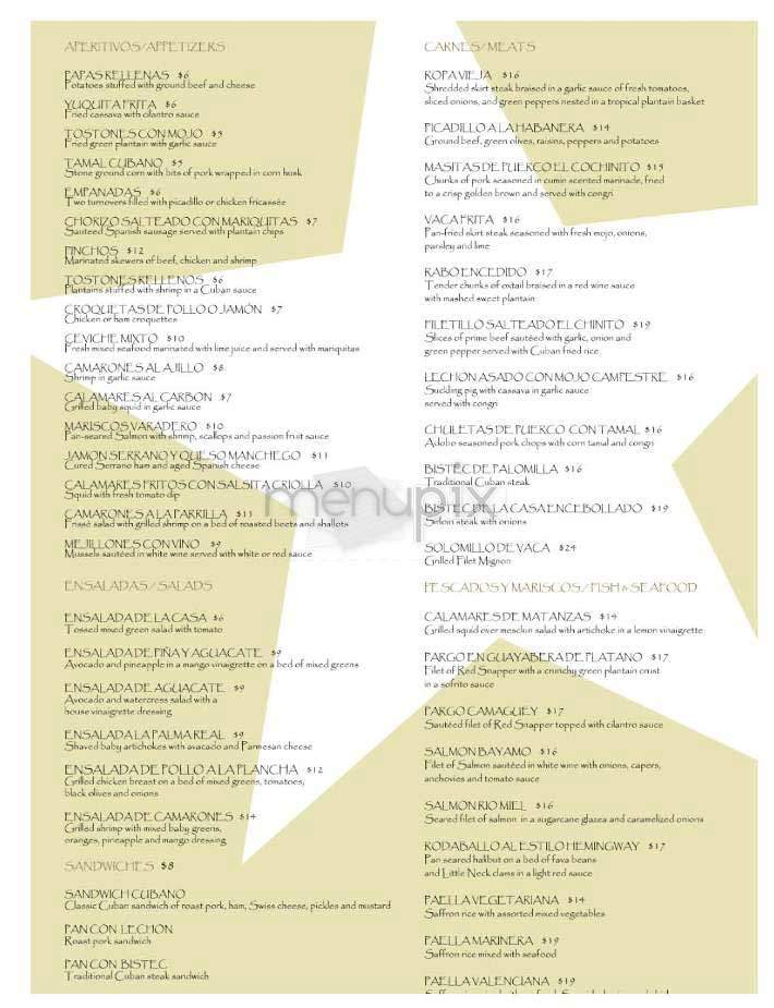 Azucar - New York, NY menu_pic