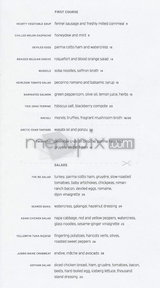 BG - New York, NY menu_pic