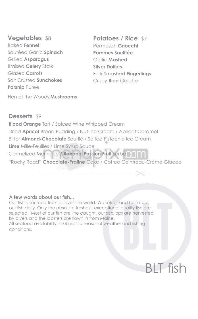 BLT Fish - New York, NY menu_pic