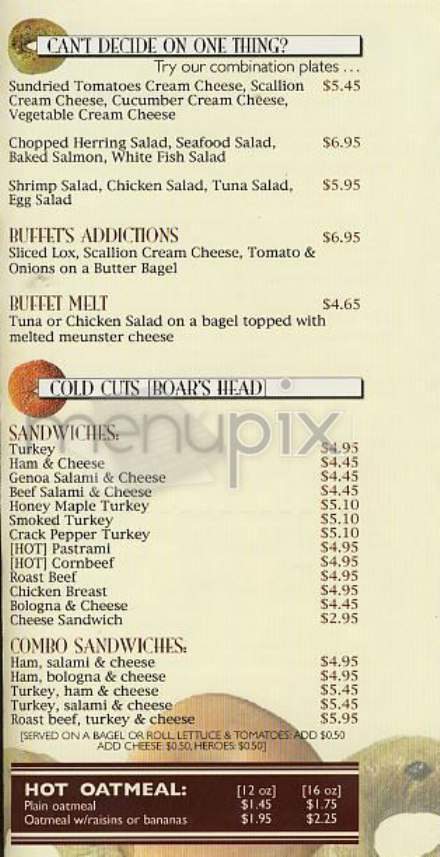 Bagel Buffet - New York, NY menu_pic