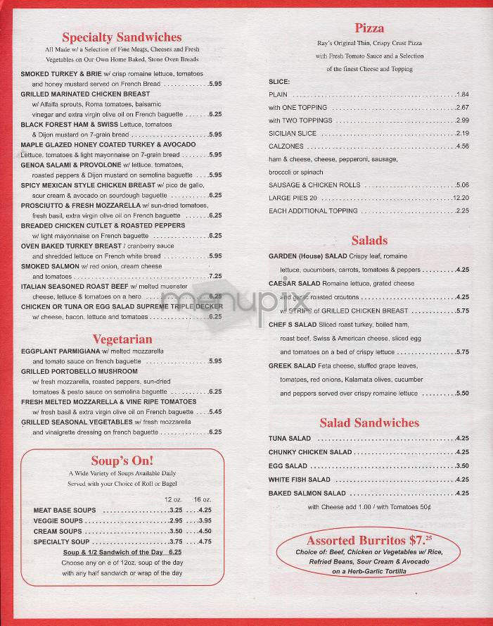 The Bagel Cafe-Ray's Pizza - New York, NY menu_pic