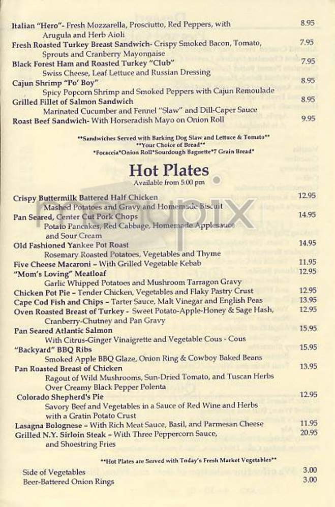 Barking Dog Luncheonette - New York, NY menu_pic