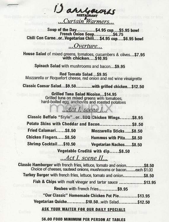 Barrymore's - New York, NY menu_pic