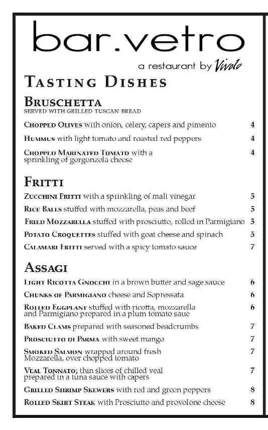 Bar Betro - New York, NY menu_pic