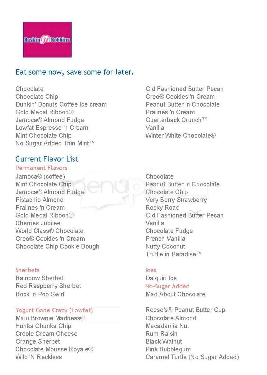 Baskin-Robbins - New York, NY menu_pic