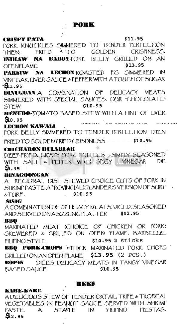 Bayan Cafe - New York, NY menu_pic