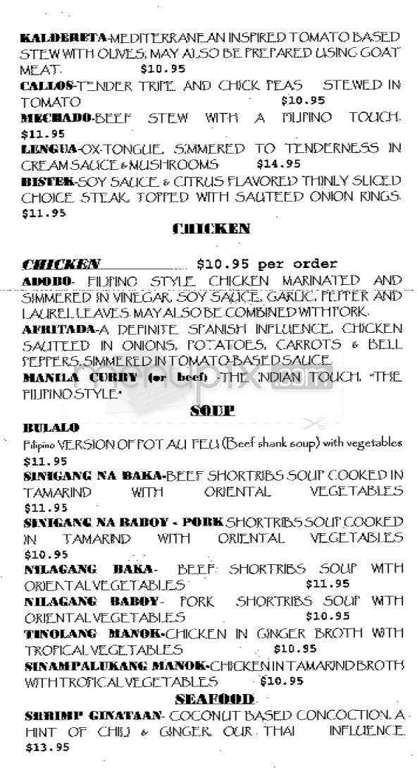 Bayan Cafe - New York, NY menu_pic