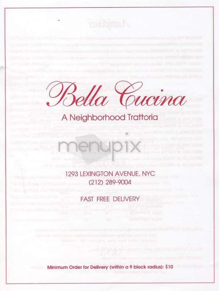 Bella Cucina - Parry Sound, ON menu_pic