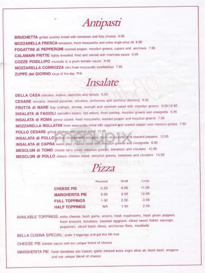 Bella Cucina - Parry Sound, ON menu_pic